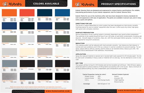 kubota mini digger paint|kubota paint colour chart.